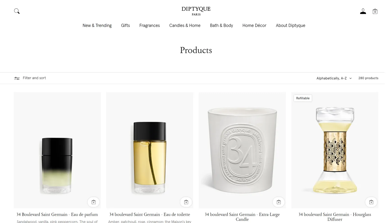 Capture du site Diptyque KSA