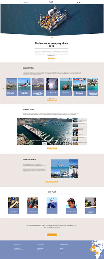 Maritime works company showcase website